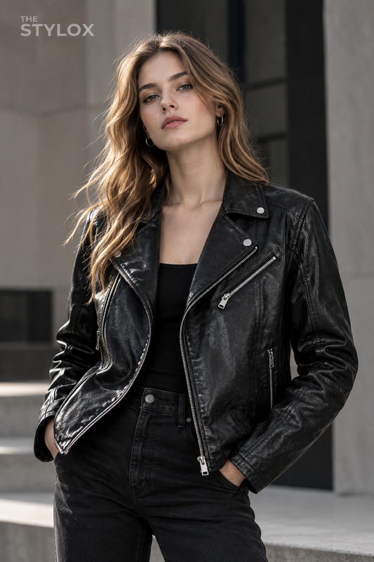 Black Biker The Stylox Signature Jacket
