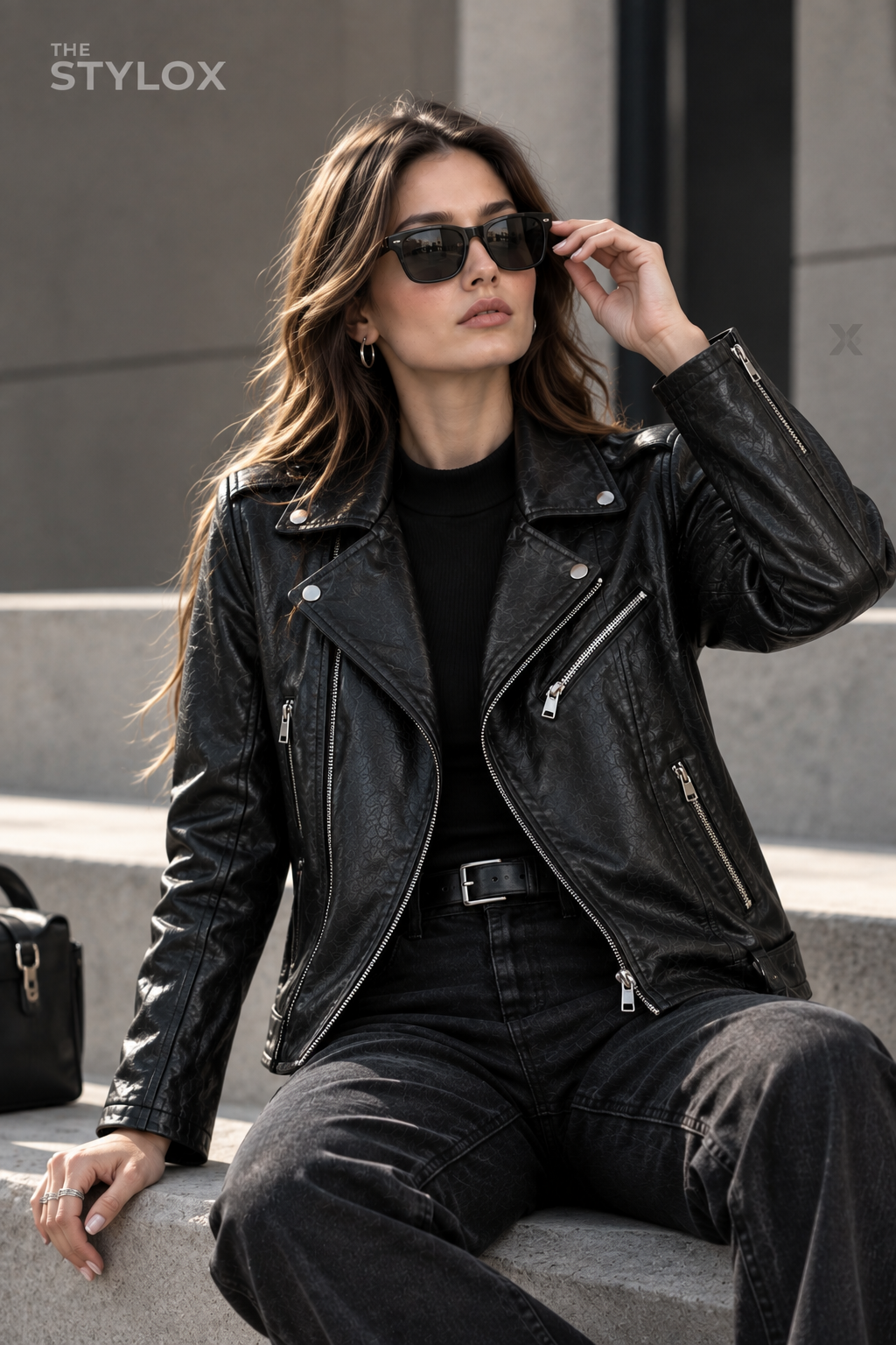 Black Biker The Stylox Signature Jacket