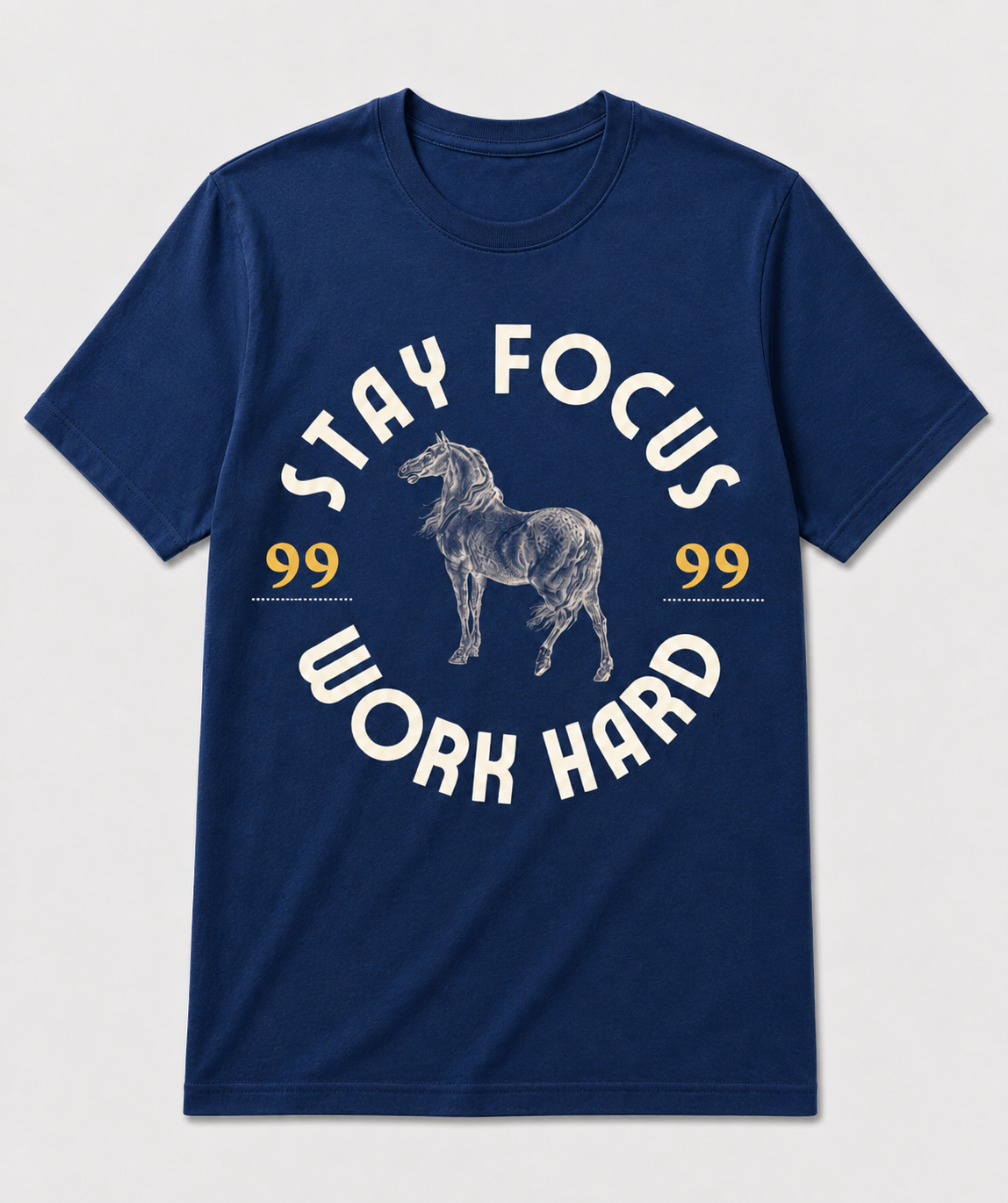 Stay Focus Work Hard Graphic T-Shirt – Black