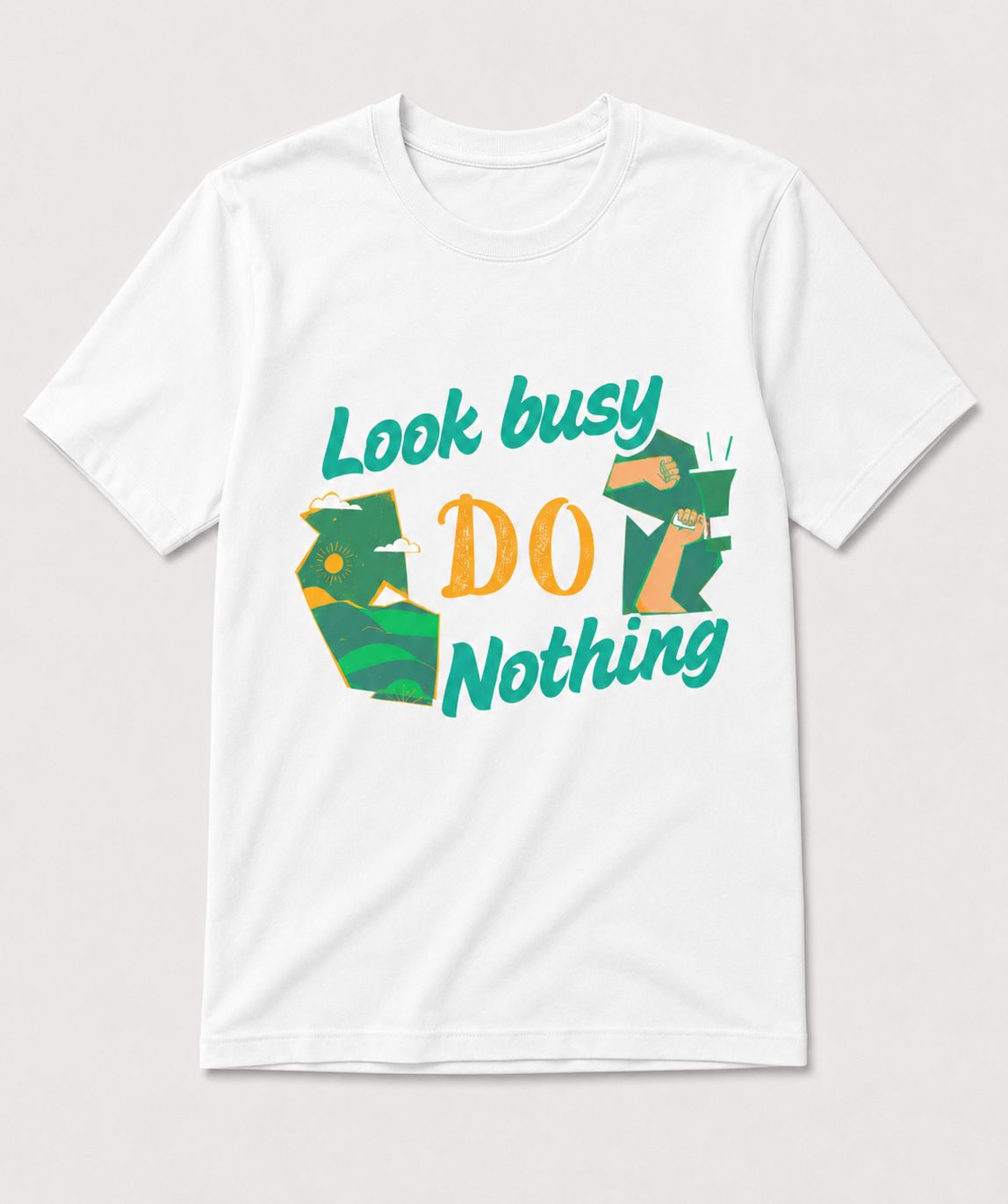 Look Busy Do Nothing Graphic T-Shirt – Navy