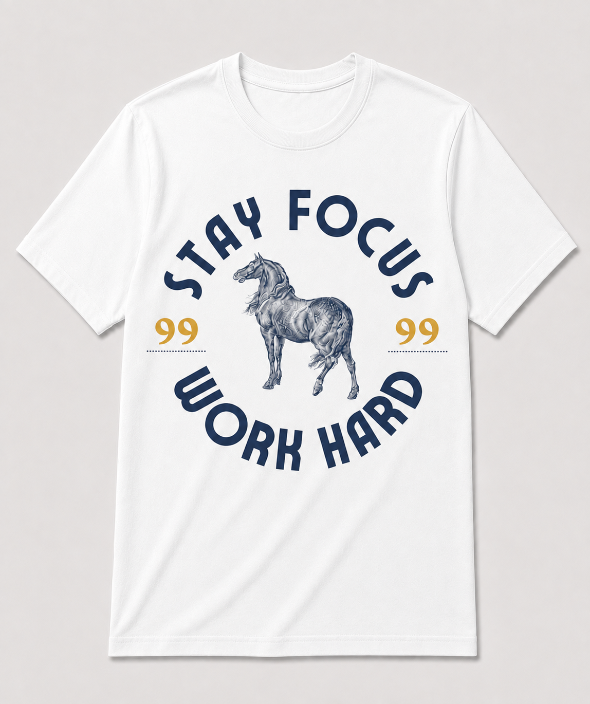 Stay Focus Work Hard Graphic T-Shirt – Black