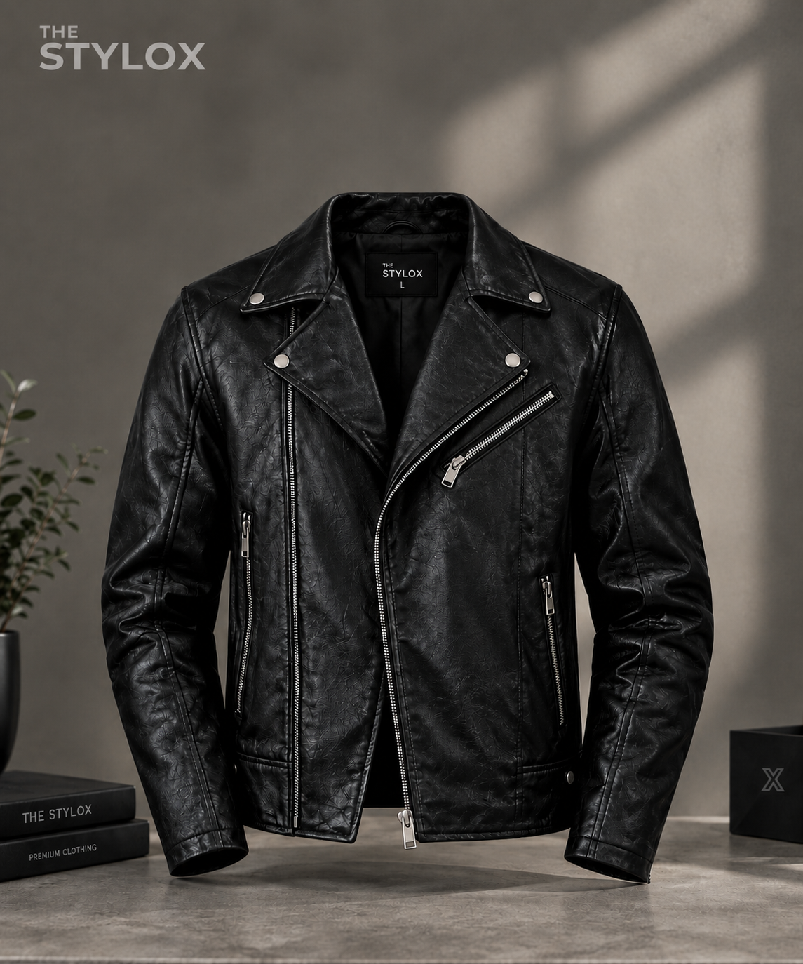 Black Biker The Stylox Signature Jacket