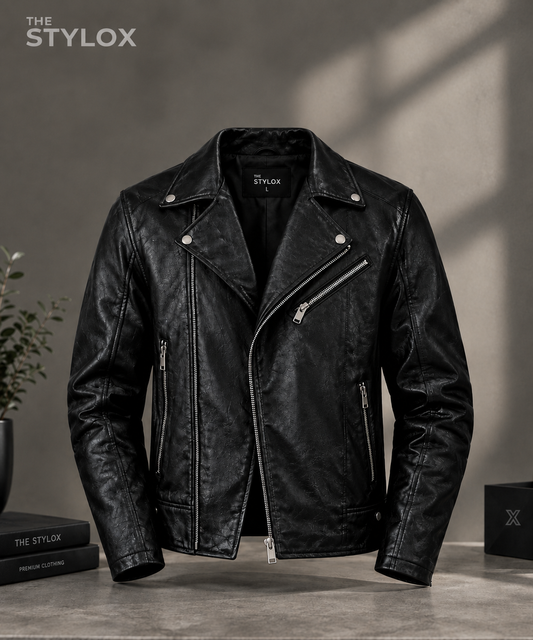 Black Biker The Stylox Signature Jacket