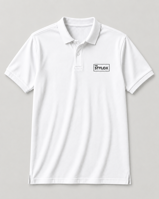THE STYLOX Essential Logo Polo – White