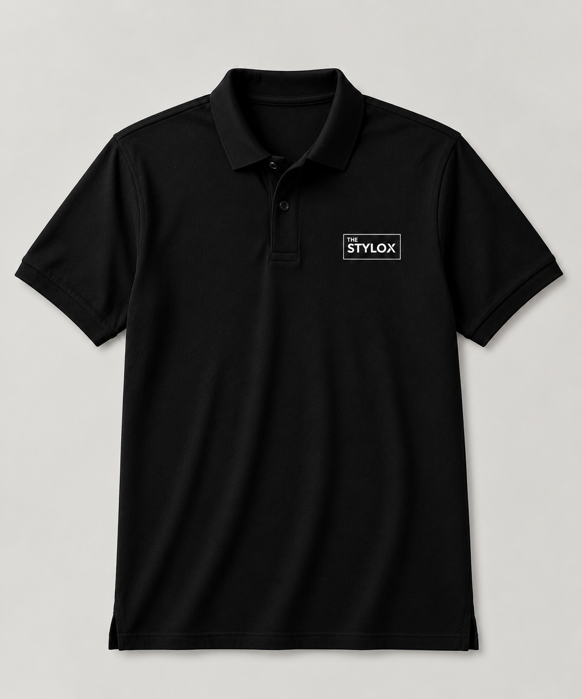 Essential THE STYLOX Logo Polo – Black