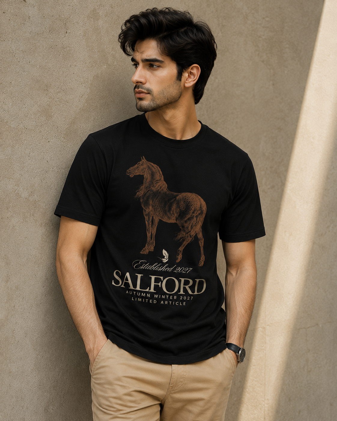 Salford Horse Graphic T-Shirt – Black