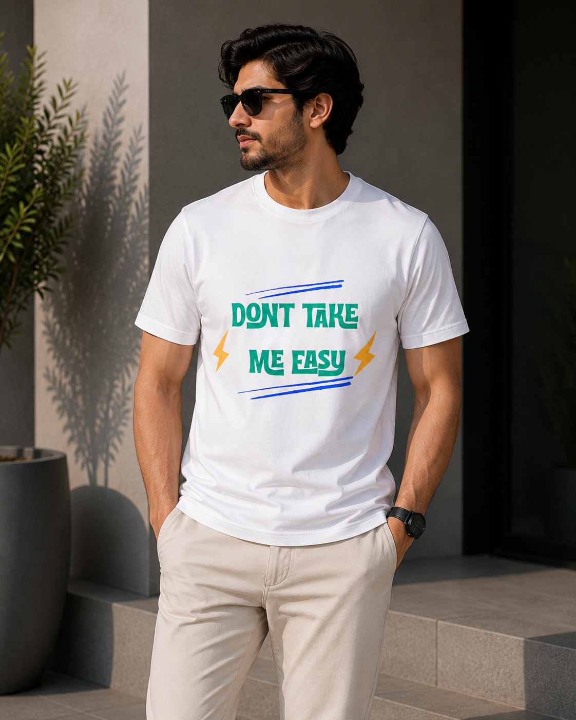 Don’t Take Me Easy Graphic T-Shirt – White