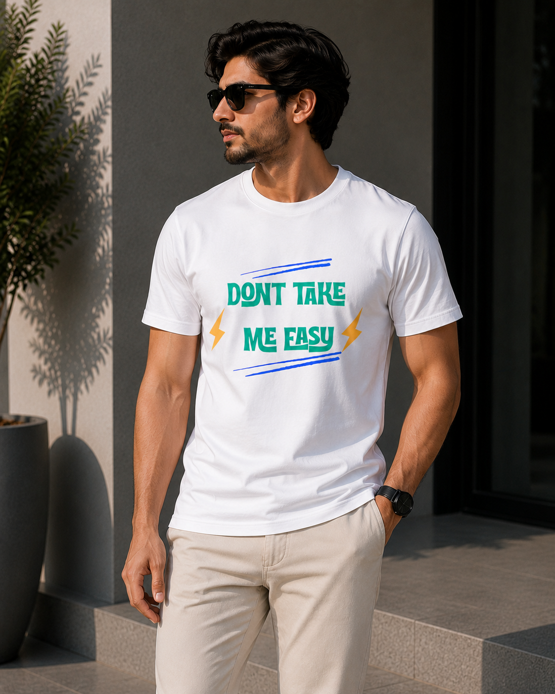 Don’t Take Me Easy Graphic T-Shirt – White