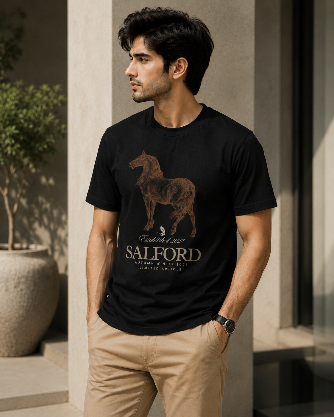 Salford Horse Graphic T-Shirt – Black