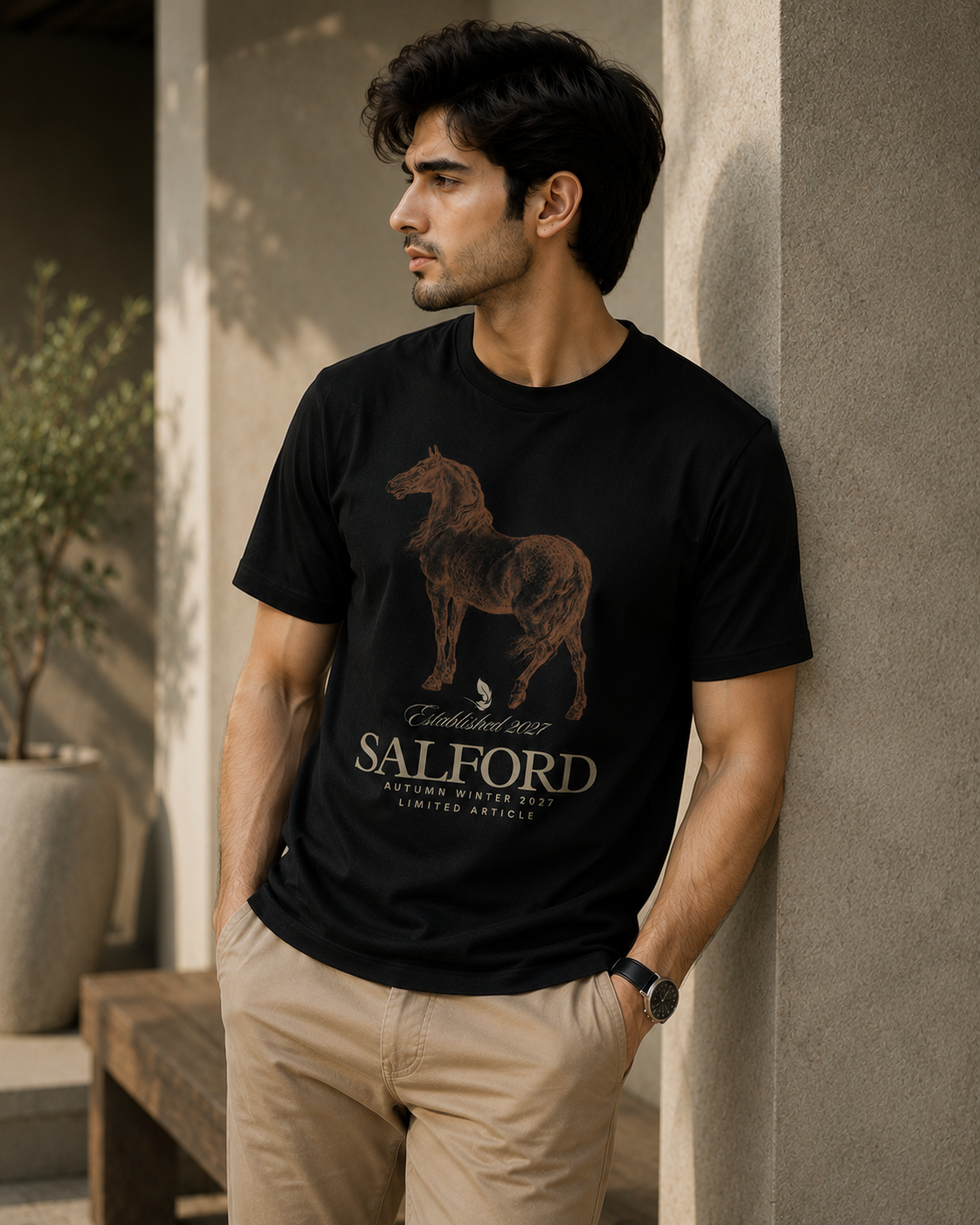 Salford Horse Graphic T-Shirt – Black