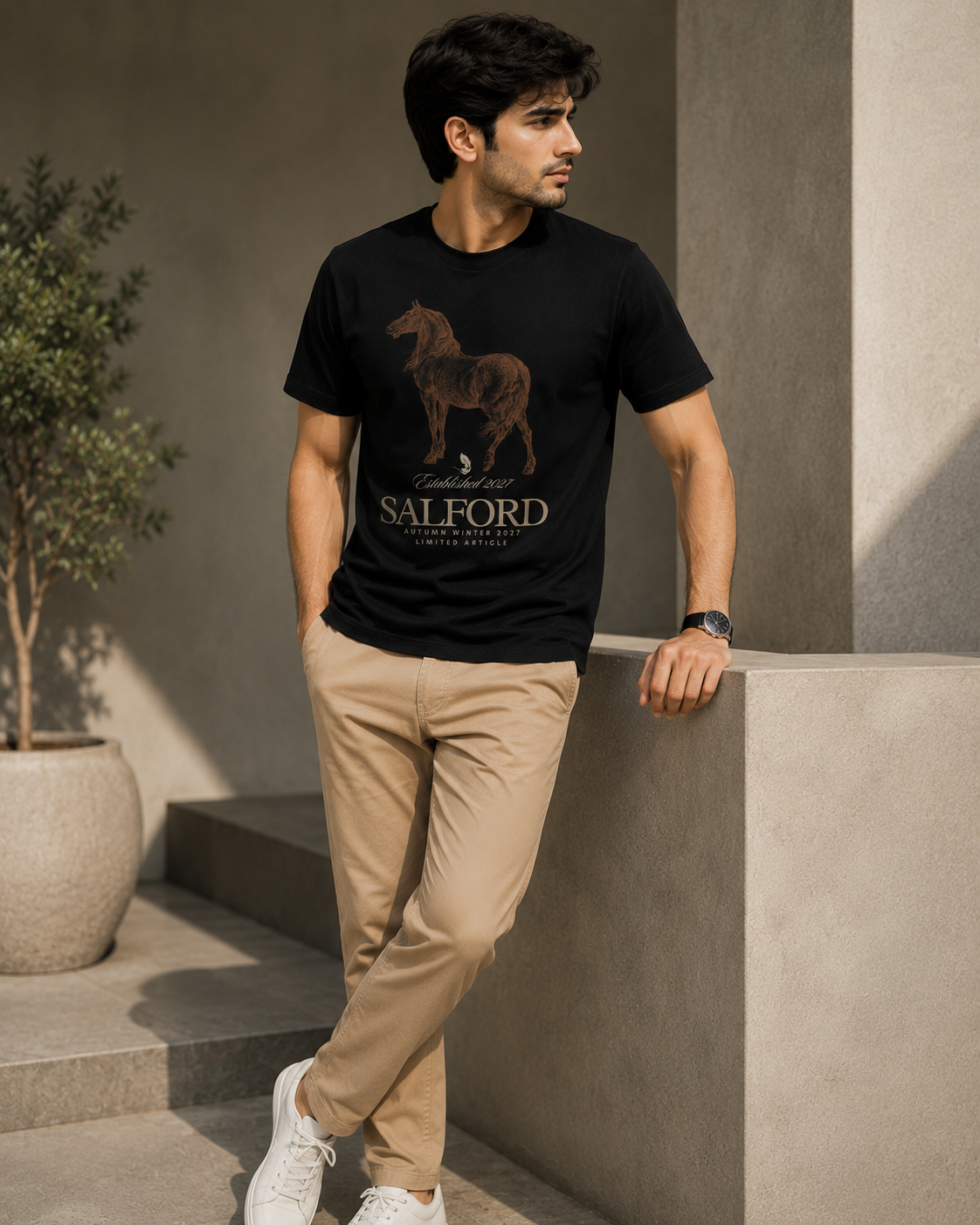 Salford Horse Graphic T-Shirt – Black