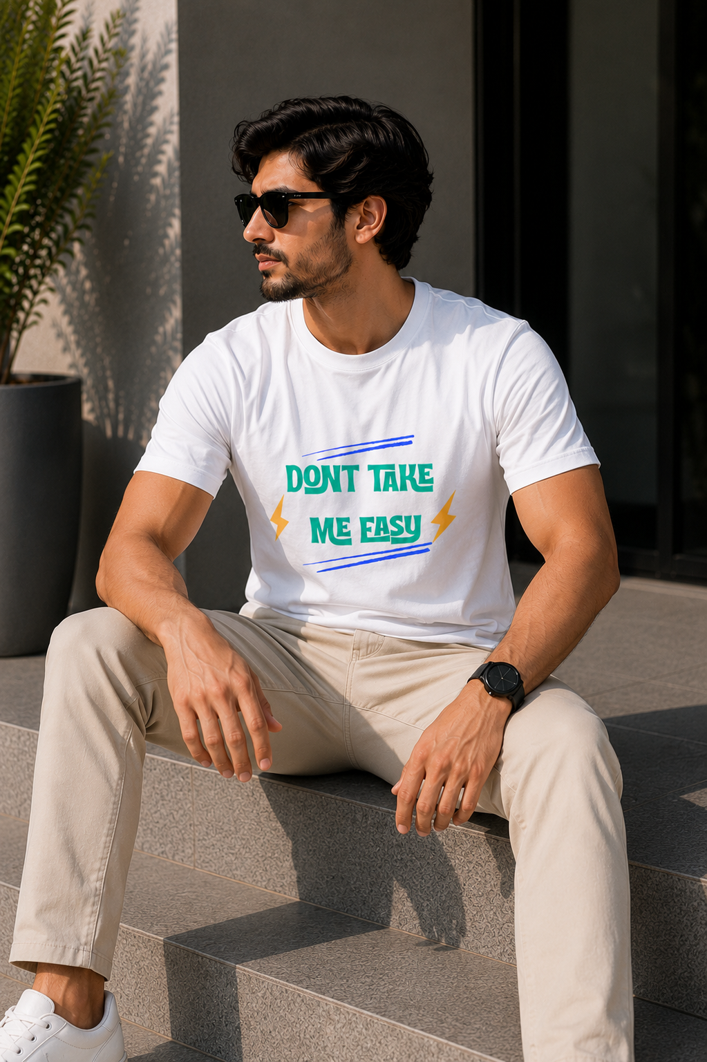 Don’t Take Me Easy Graphic T-Shirt – White