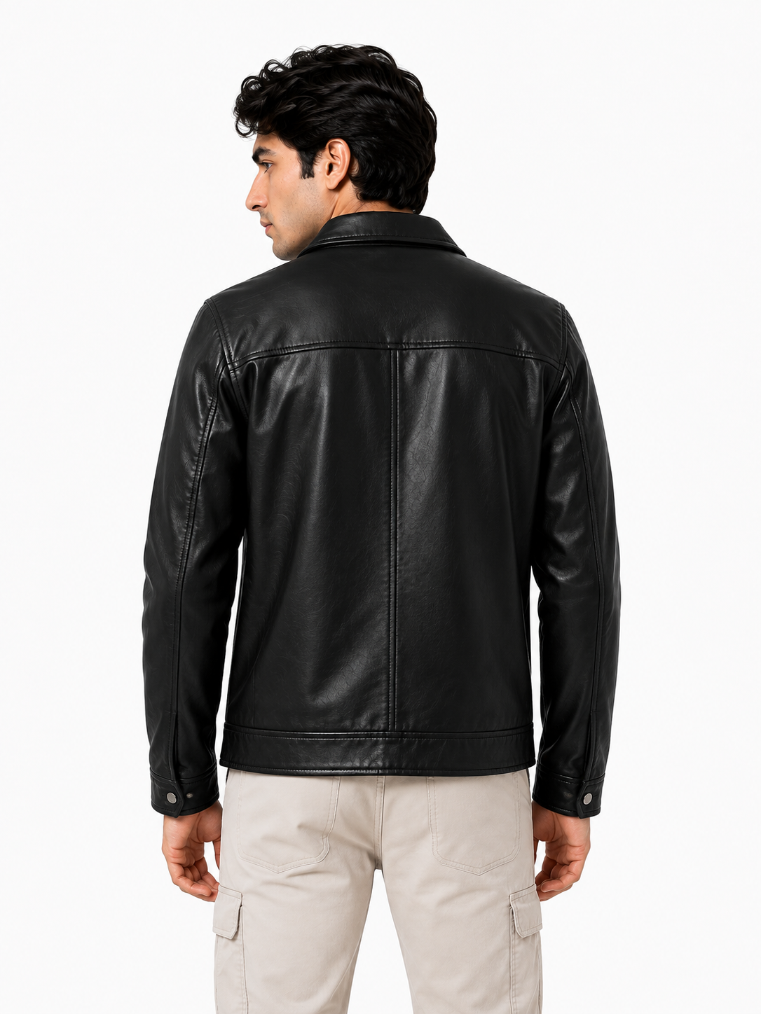THE STYLOX Noir Edge Leather Jacket