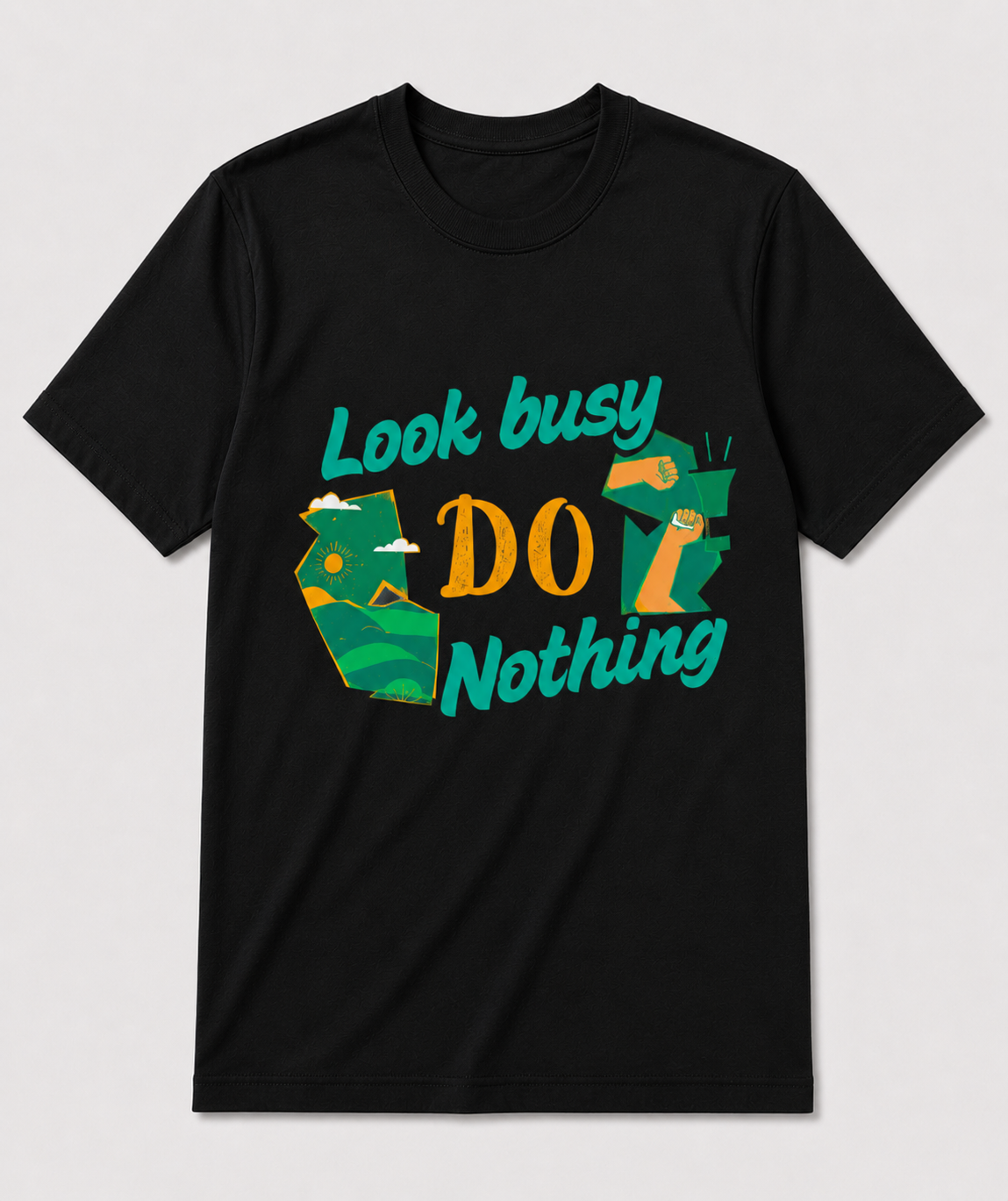 Look Busy Do Nothing Graphic T-Shirt – Navy