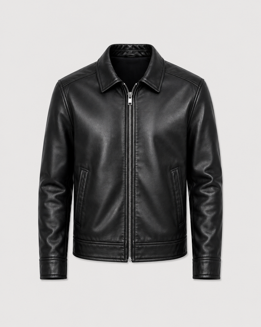 THE STYLOX Noir Edge Leather Jacket